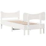 vidaXL Cadre de lit sans matelas blanc 90x190 cm bois de pin massif