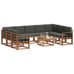 vidaXL Ensemble de canapés d'extérieur 10 Pièces Naturel et Anthracite