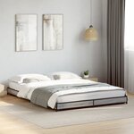 vidaXL Cadre de lit sans matelas sonoma gris 140x190 cm