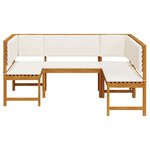 vidaXL Ensemble de banc de jardin 3 Pièces Marron Bois d'acacia massif