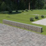 vidaXL Mur à gabion avec couvercles Acier galvanisé 600 x 30 x 50 cm