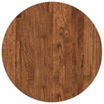 vidaXL Plateau de table Autre Marron foncé Ø 50 x 2.5 cm Chêne massif