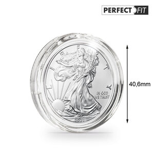 Capsules rondes ULTRA PERFECT FIT pour pièces de 1 oz argent 40 6mm. Paquet - 100 capsules