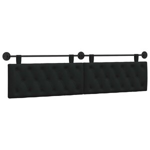 vidaXL Tête de lit suspendue Noir Tissu