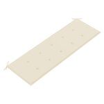 vidaXL Banc de jardin empilable et coussin 159 cm Bois de teck massif