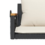 vidaXL Balancelle avec coussins noir 109x62x40 cm résine tressée