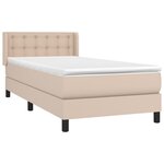 vidaXL Sommier à lattes de lit avec matelas Cappuccino 90x200 cm