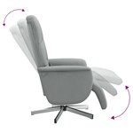 vidaXL Fauteuil inclinable de massage et repose-pieds gris clair tissu