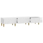 vidaXL Meuble TV 147 x 34 5 x 30 cm Blanc brillant Bois d'ingénierie