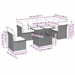 vidaXL Salon de jardin 7 Pièces avec coussins noir résine tressée