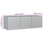 vidaXL Lit surélevé de jardin 240x80x77 cm Acier galvanisé Argenté