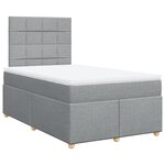 vidaXL Sommier à lattes de lit et matelas gris clair 120x190 cm tissu