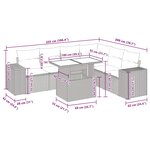 vidaXL Salon de jardin avec coussins 7 Pièces gris clair résine tressée