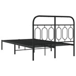 vidaXL Cadre de lit métal sans matelas avec tête de lit noir 120x200cm