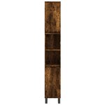 vidaXL Armoire de bain chêne fumé 30x30x190 cm bois d'ingénierie