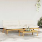 vidaXL Unité de canapé du milieu Acacia Clair et Blanc Crème