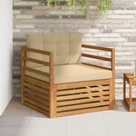 vidaXL Canapé d’extérieur Bois d'acacia massif et polyester