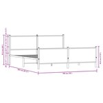 vidaXL Cadre de lit en métal sans matelas chêne fumé 193x203 cm