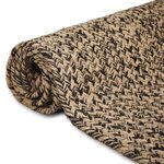 vidaXL Tapis de surface Carré Naturel et Noir 120 x 120 cm Jute