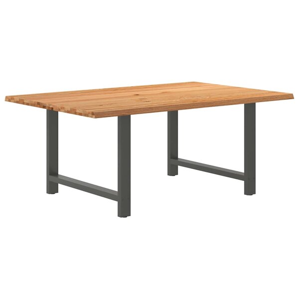 vidaXL Table à manger marron clair bois de chêne massif rectangulaire