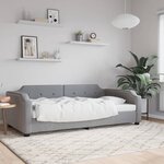 vidaXL Lit de jour gris clair 100x190 cm tissu