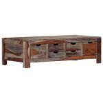 vidaXL Table basse Gris 100x50x30 cm Bois massif