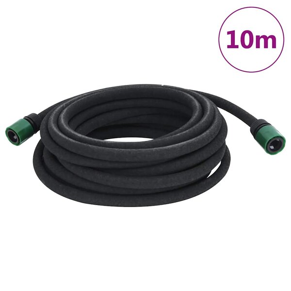 vidaXL Tuyau d'arrosage de jardin noir 0 6" 10 m caoutchouc