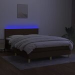 vidaXL Sommier à lattes de lit matelas et LED Marron foncé 140x190 cm