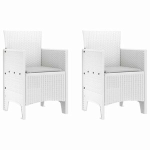 vidaXL Chaise de jardin 2 Pièces Blanc 53 x 49 x 85 cm Polypropylène