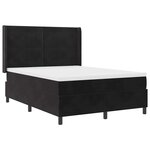 vidaXL Lit à ressorts avec matelas Noir 140 x 200 cm Velours