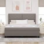 vidaXL Lit à ressorts avec matelas Taupe 180 x 200 cm tissu