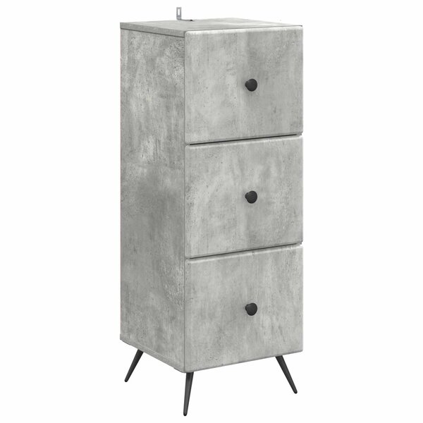 vidaXL Armoire à tiroirs Gris béton 33 x 34 5 x 90 cm