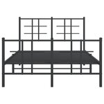 vidaXL Cadre de lit métal sans matelas avec pied de lit noir 120x200cm