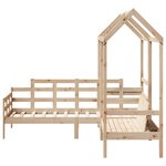 vidaXL Ensemble de lit de jour et de banc et toit 90x200 cm pin massif