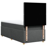 vidaXL Sommier à lattes de lit et matelas Gris foncé 90x190 cm Tissu