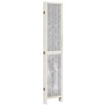 vidaXL Cloison de séparation 6 panneaux blanc bois de paulownia massif
