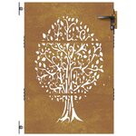 vidaXL Portail de jardin 85x150 cm acier corten conception de l'arbre