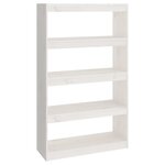 vidaXL Bibliothèque/Séparateur de pièce Blanc 80x30x135 5cm Pin massif