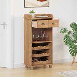 vidaXL Cabinet à vin ASKIM Marron 57 x 37 x 114 cm Bois massif en pin