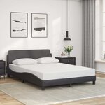 vidaXL Cadre de lit Dover gris 140x200 cm similicuir