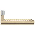 vidaXL Cadre de lit avec LED sans matelas chêne sonoma 140x190 cm