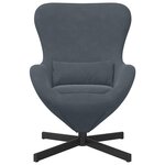 vidaXL Fauteuil œuf Gris foncé Velours