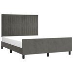 vidaXL Cadre de lit sans matelas gris foncé 140x190 cm velours