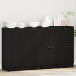 vidaXL Buffet 3 Pièces Chêne noir Bois d'ingénierie