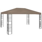 vidaXL Tonnelle avec guirlande lumineuse à LED 4x3 m Taupe