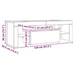 vidaXL Meuble TV avec lumières LED chêne artisanal bois d'ingénierie