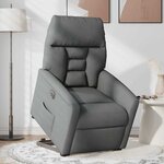vidaXL Fauteuil inclinable électrique gris foncé tissu