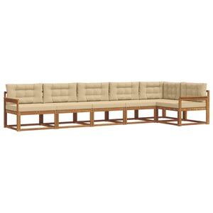 vidaXL Ensemble de canapés d'extérieur 6 Pièces Naturel et Beige
