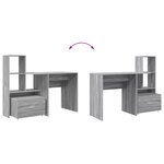 vidaXL Bureau Sonoma gris 131 5 x 50 x 106 5 cm Bois d'ingénierie