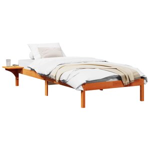vidaXL Cadre de lit Brun cire 90 x 190 cm Pin massif